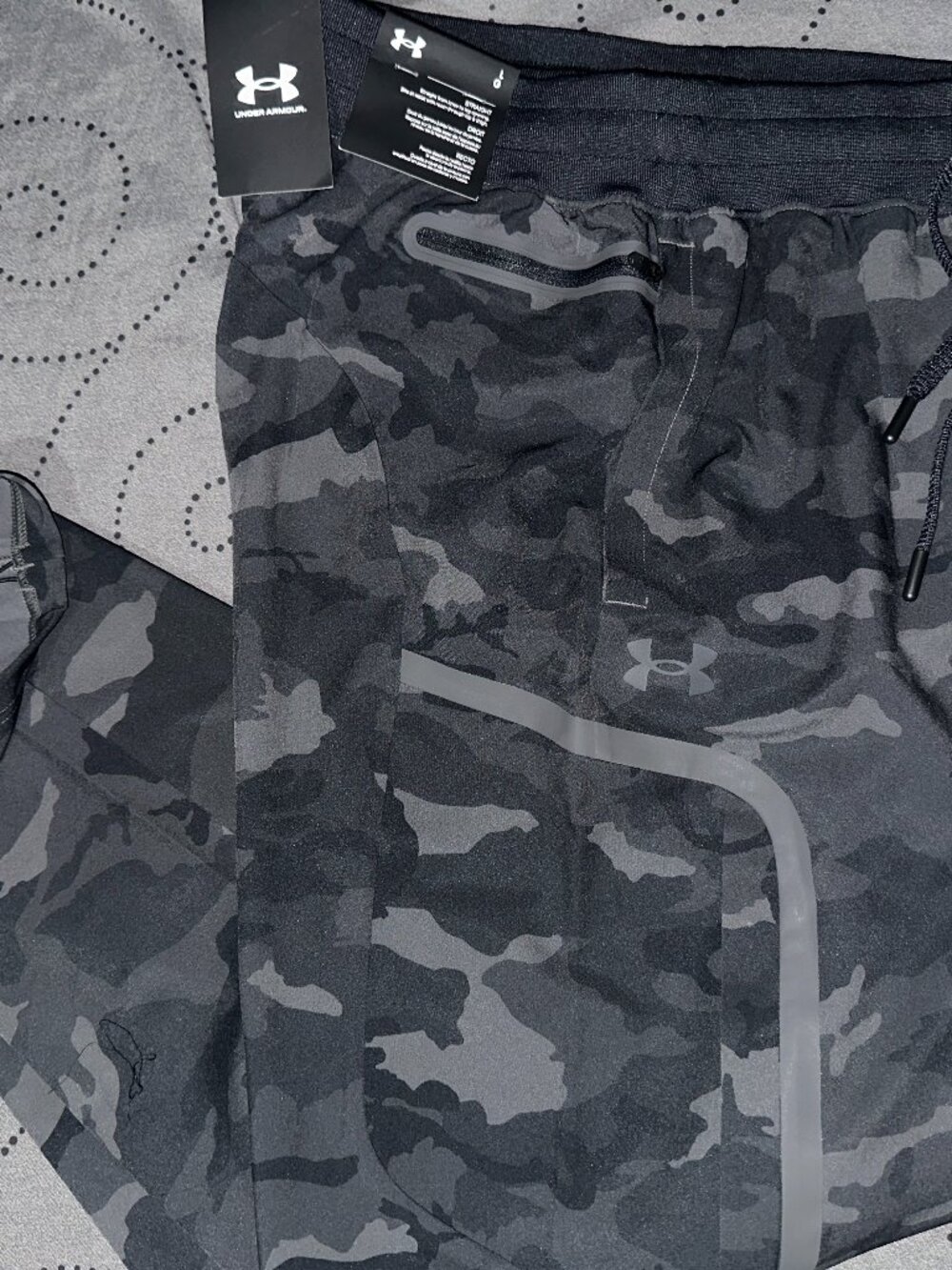 UNDER ARMOUR SPORTWEAR ELITE BLACKOUT CAMO CARGO WOVEN PANTS SIZE L MEN $110.00